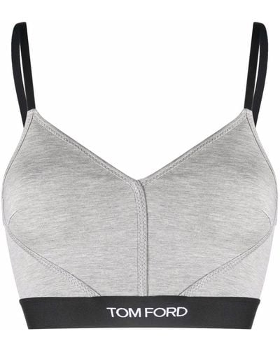 Tom Ford Stretch-modal Crop Top - Gray