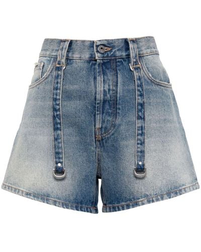 Off-White c/o Virgil Abloh Ausgeblichene Jeans-Shorts - Blau