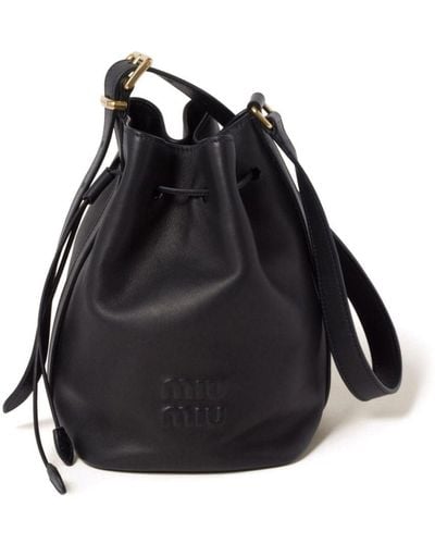 Miu Miu Leather Bucket Bag - Black