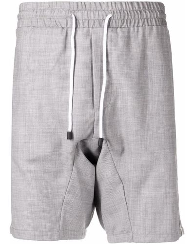 Kiton Drawstring Waist Wool Shorts - Grey