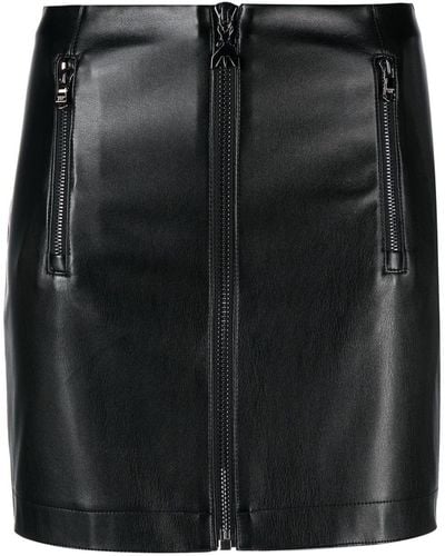 Patrizia Pepe Patent Zip-up Miniskirt - Black