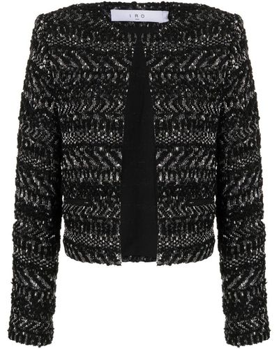 IRO Fitted Tweed Jacket - Black