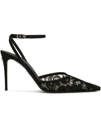 Dolce & Gabbana Escarpins à plaque logo - Noir