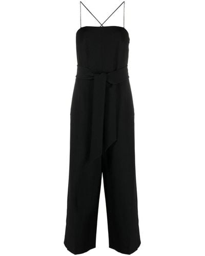 Kate Spade Crystal-embellished Wide-leg Jumpsuit - Black