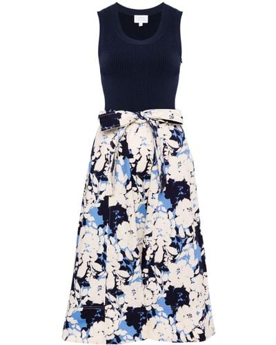 Tanya Taylor Devon Floral-print Midi Skirt - Blue