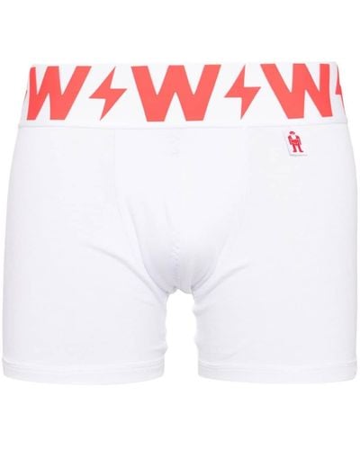 Walter Van Beirendonck Shorts mit Logo-Bund - Weiß