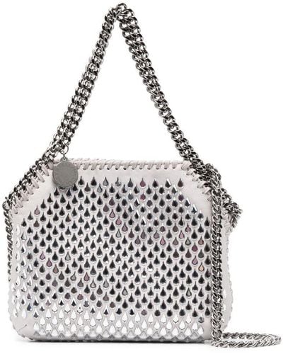 Stella McCartney Bolso shopper Falabella mini con cristales - Blanco