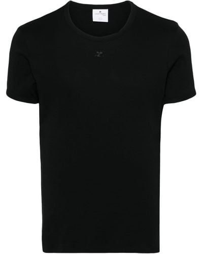 Courreges T-shirt à logo appliqué - Noir