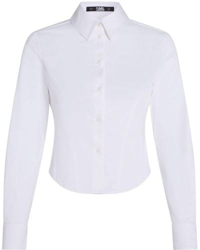 Karl Lagerfeld Slim-fit Poplin Shirt - White