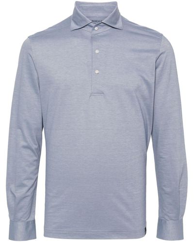 BOGGI Long-sleeved Polo Shirt - Blue