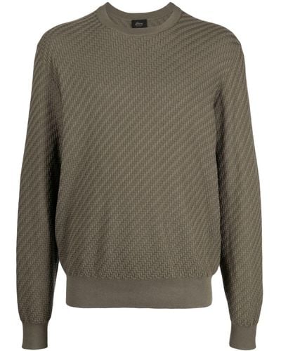 Brioni Crew-neck Long-sleeve Sweater - Gray