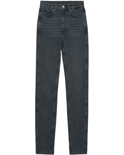 Anine Bing Jean skinny Beck à taille haute - Gris