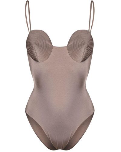 Noire Swimwear Round-neck Swimsuit - Brown