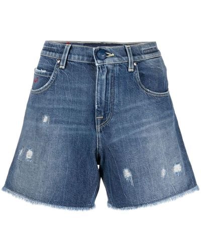 Jacob Cohen Jeans-Shorts im Distressed-Look - Blau