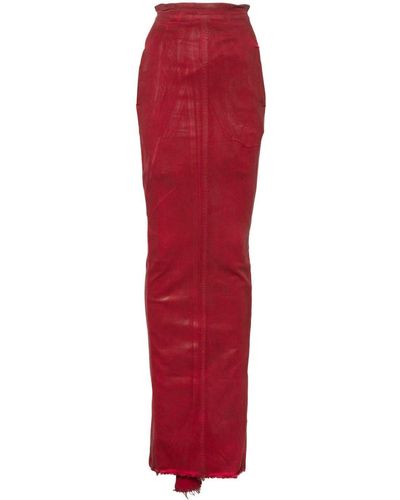 Rick Owens Pillar Maxi Skirt - Red