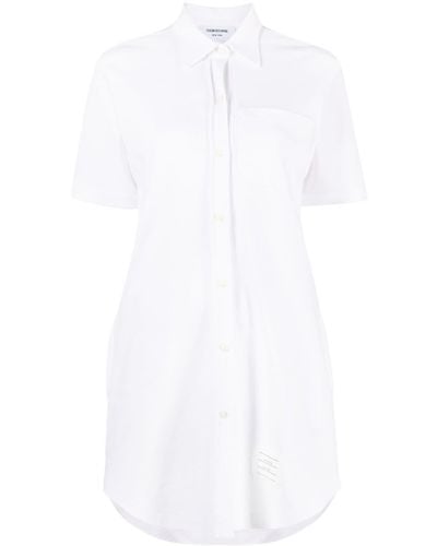 Thom Browne Sequin-detail Cotton Shirt Dress - White