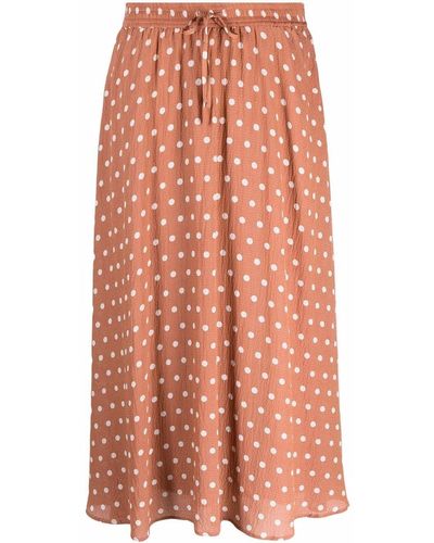 Essentiel Antwerp Polka-dot High-waist Skirt - Brown