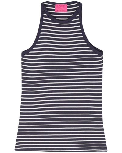 ..,merci Striped Fine-ribbed Top - Blue