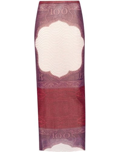 Jean Paul Gaultier Falda de tubo con motivo gráfico - Rojo