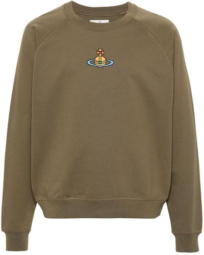 Vivienne Westwood Sweatshirt mit Orb-Logostickerei - Grün