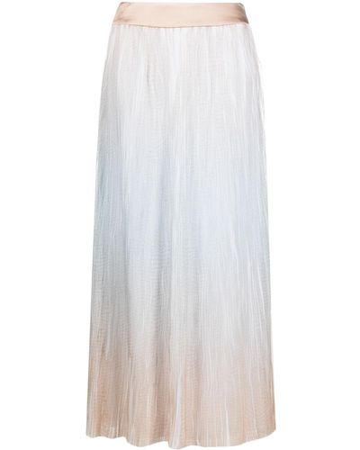 Peserico Exquisite Pleated Midi Skirt - White