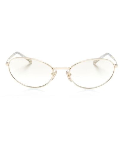 Prada A59 Oval-frame Sunglasses - Natural