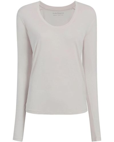 Another Tomorrow Ballet Scoop-neck T-shirt - Gray