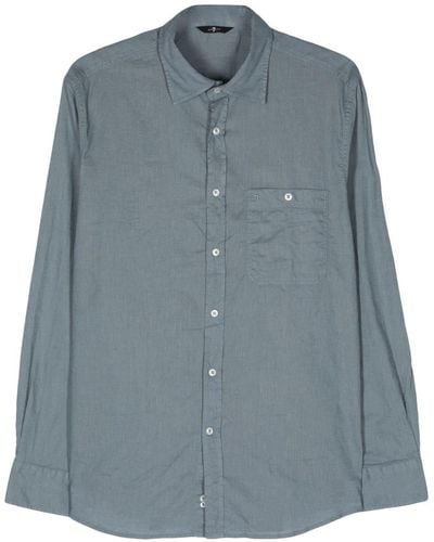 7 For All Mankind Classic-collar Long-sleeve Shirt - Blue