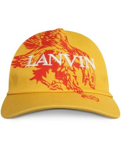 Lanvin X Future Eagle-print Cotton Cap - Orange
