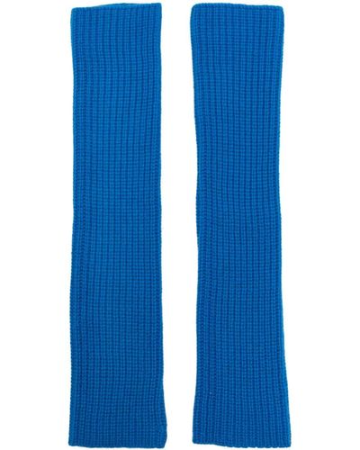 Pringle of Scotland Ribbed Cashmere Warmers - Blue