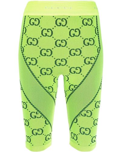 Gucci Radlerhose mit GG - Grün