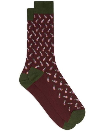 Etro Paisley-jacquard Socks - Red