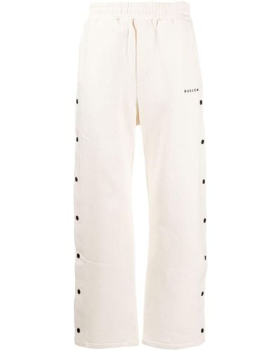 Buscemi Button-embellished Track Trousers - White