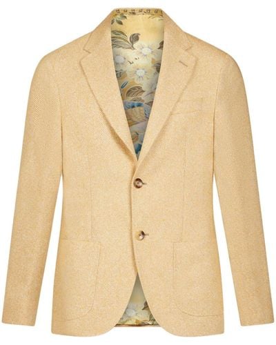 Etro Single-breasted Wool Blazer - Natural