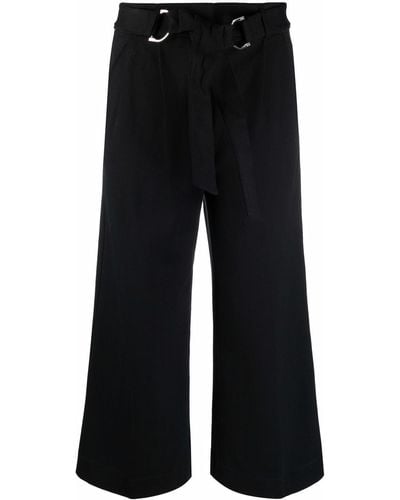Lauren by Ralph Lauren Pantalones capri anchos con cinturón - Negro