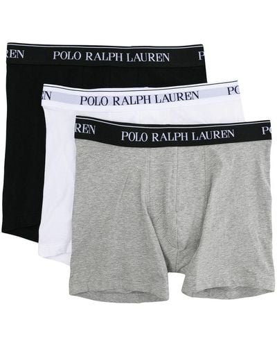 Polo Ralph Lauren Logo Waistband Boxer Briefs (set Of Three) - Black