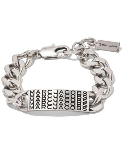 Marc Jacobs The Barcode Monogram Id Chain Bracelet - White