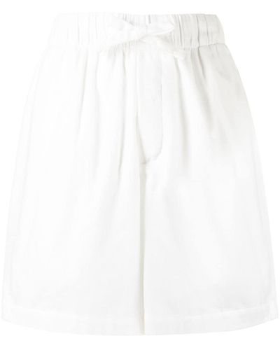 Tekla Drawstring-waist Pajama Shorts - White