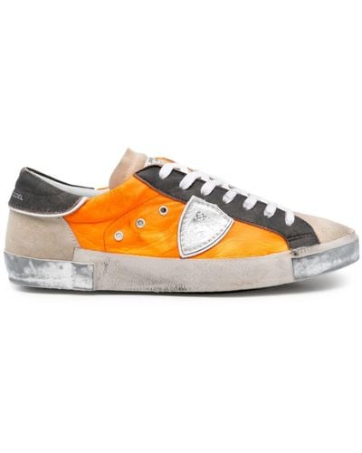 Philippe Model Prsx Distressed-effect Sneakers - Orange