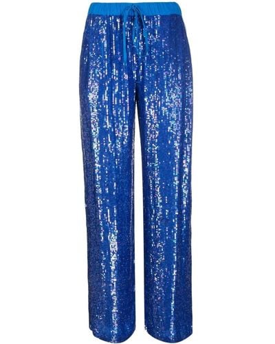 P.A.R.O.S.H. Sequin-embellished Track Trousers - Blue