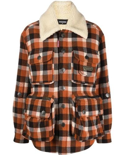 DSquared² Check-pattern Jacket - Brown