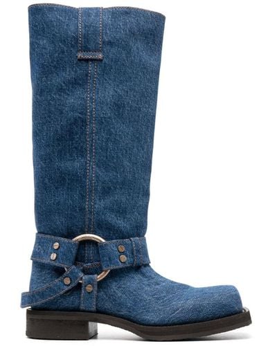 Acne Studios 30mm Knee-high Denim Boots - Blue
