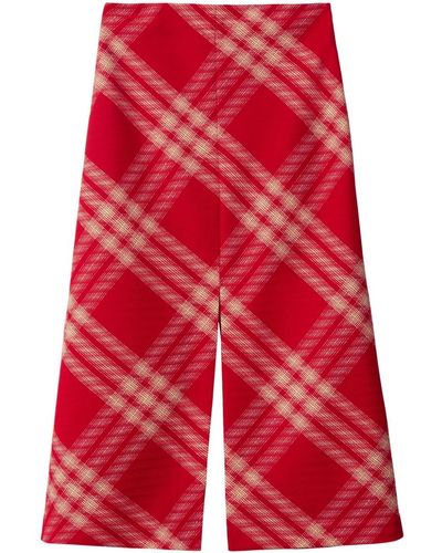 Burberry Geruite Rok - Rood