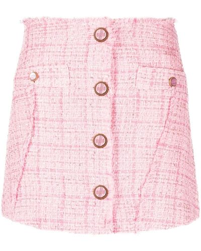 Gcds Button-up Tweed Miniskirt - Pink