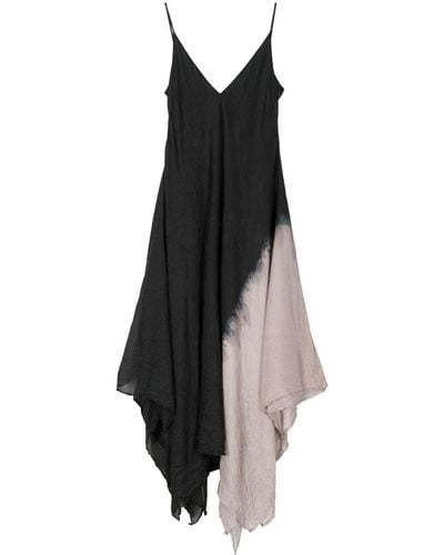 Marc Le Bihan Asymmetrisches Kleid mit Batikmuster - Schwarz
