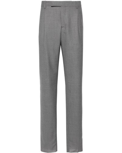Lardini Tapered Wool Tailored Trousers - Grey