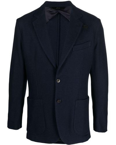 Brioni Single-breasted Knitted Blazer - Blue