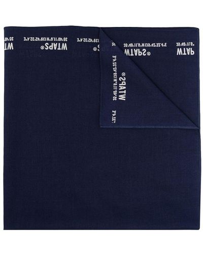 WTAPS Schal mit Logo-Print - Blau