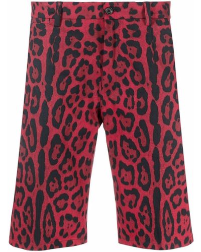 Dolce & Gabbana Shorts con stampa - Rosso