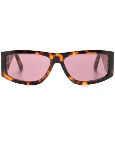 Gcds Gd0037 Rectangular-frame Sunglasses - Pink